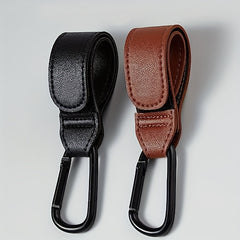2pcs Baby Stroller Hook Multifunctional Artificial Leather Stroller Hooks