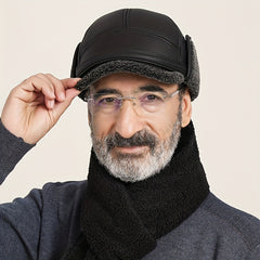 Men's Warm Wide Brim Baseball Cap for Winter Outdoor Ear Protection