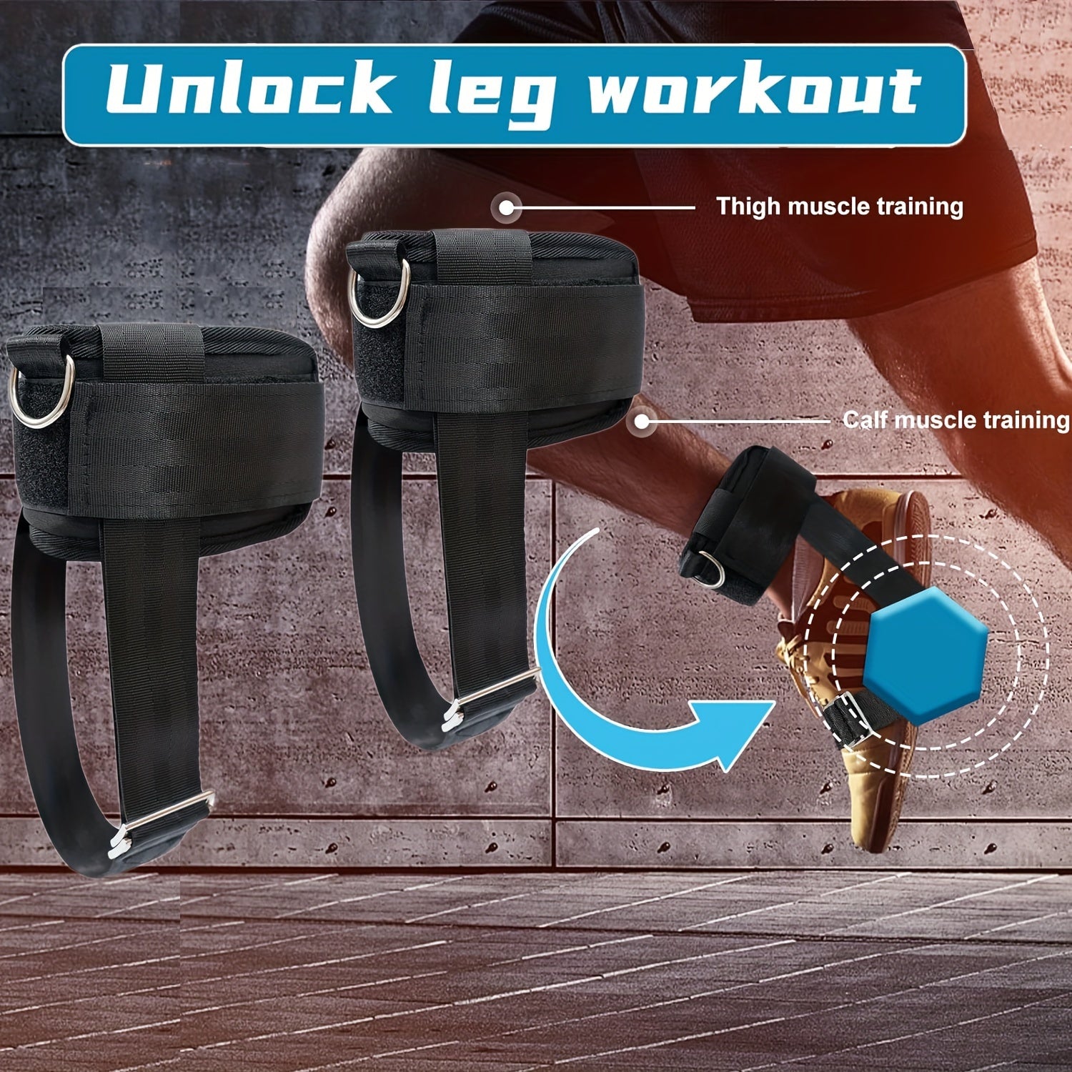 Adjustable Ankle Weights Strap For Cable Machine Dumbbell Attachment