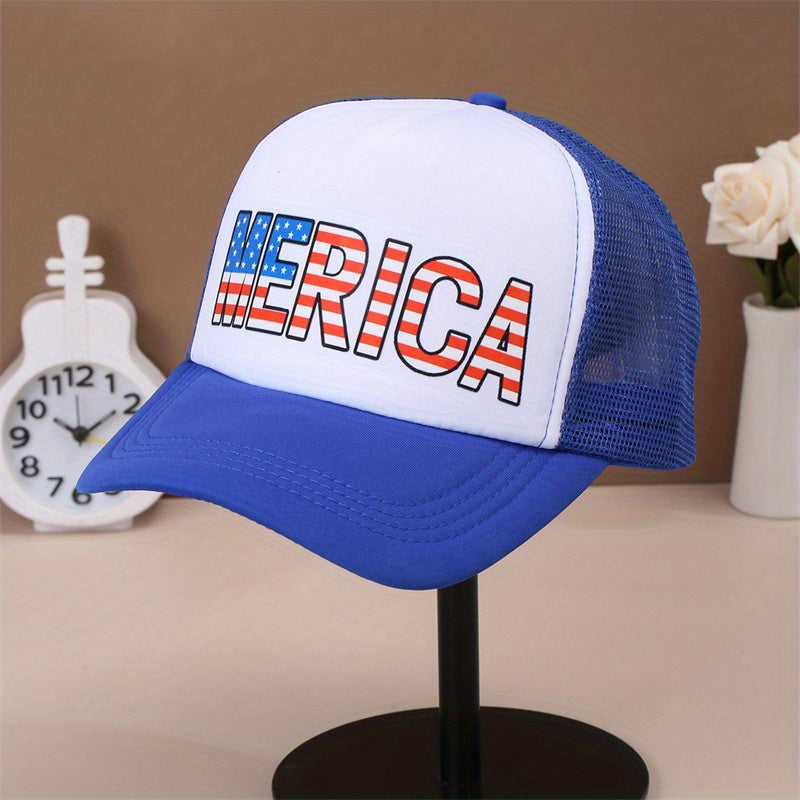 Merica Flag Baseball Cap Mesh Trucker Hat Adjustable Hip Hop Sun Hats