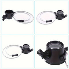 15X Magnifying Glass With LED Light Single Eye Headphone Magnifying Glass