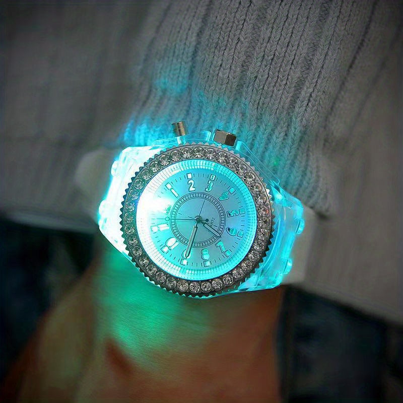 Transparent Luminous Waterproof Electronic Watch for Kids