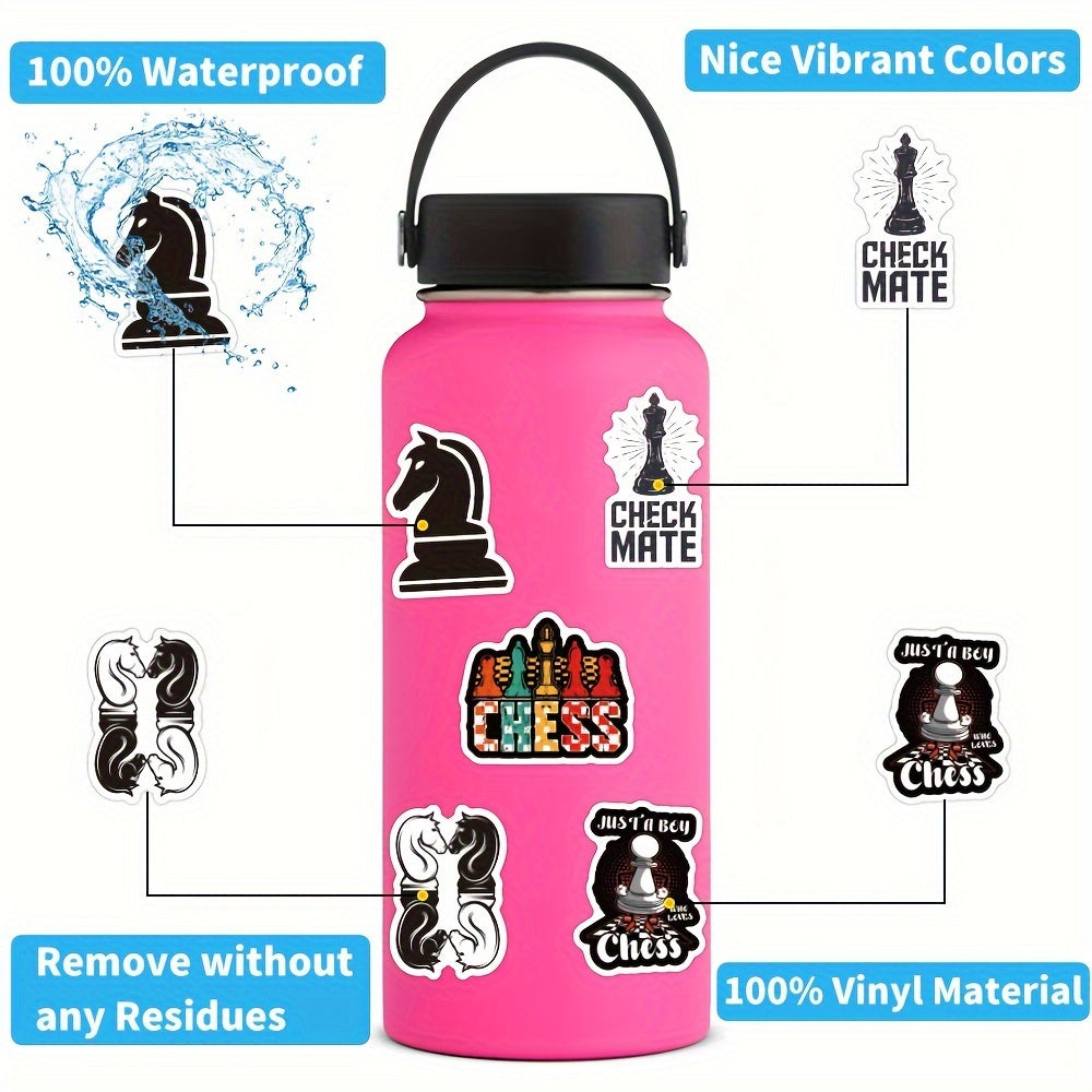 100PCS Chess Stickers Waterproof Scrapbook Journal Laptop Bump