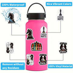 100PCS Chess Stickers Waterproof Scrapbook Journal Laptop Bump