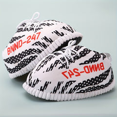 Striped Warm Winter Home Shoes Boys Girls Comfy Non-slip