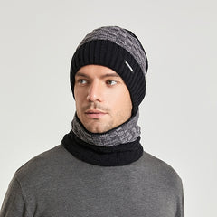 Knitting Beanie Scarf Set Winter Wool Cap Hat Collar Women Men's Ear Muffs