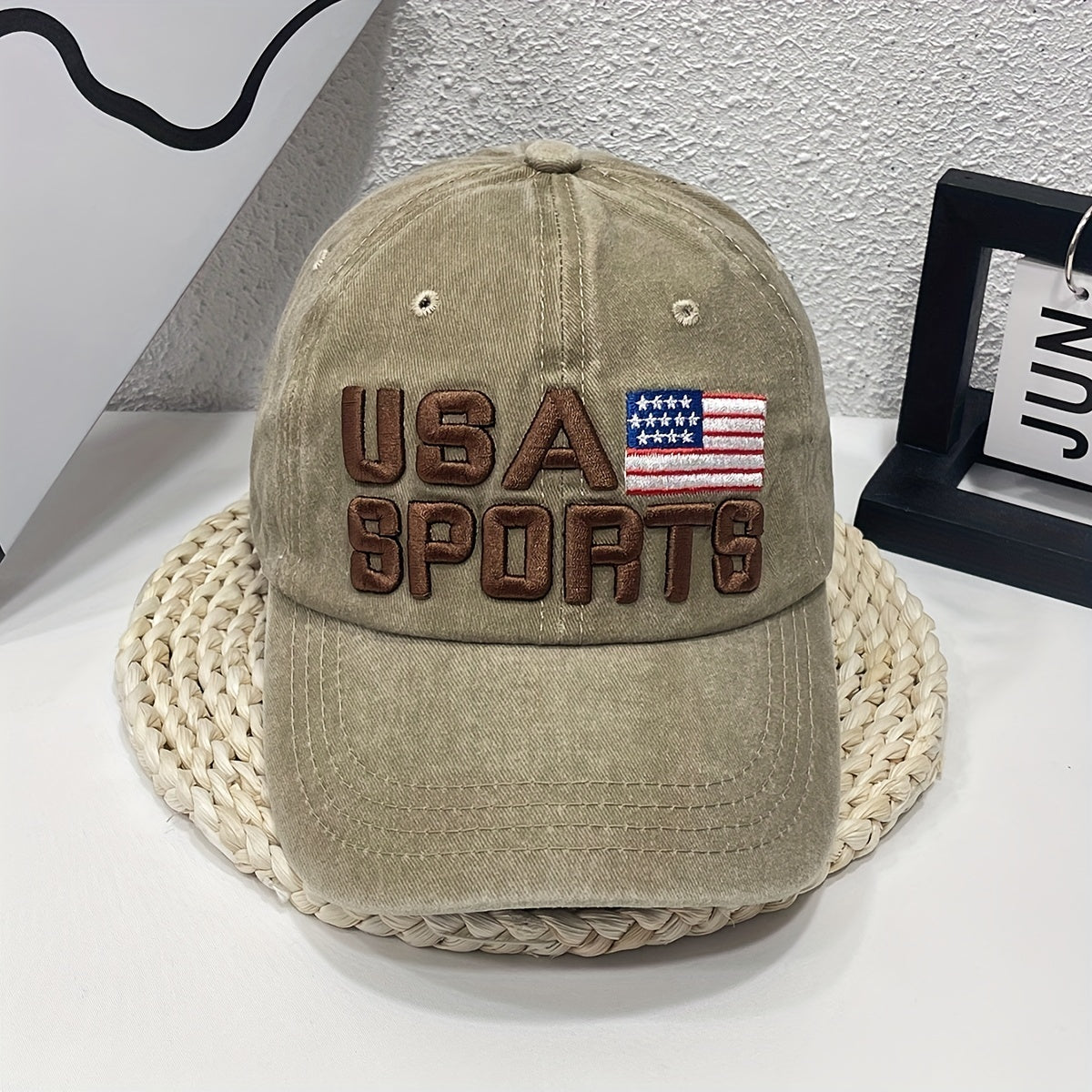 SPORT 3D Embroidery Washed Denim Baseball Cap
