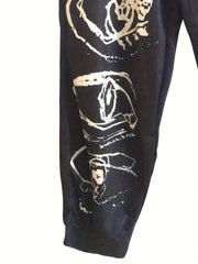 Colorblock Eye Print Sports Pants