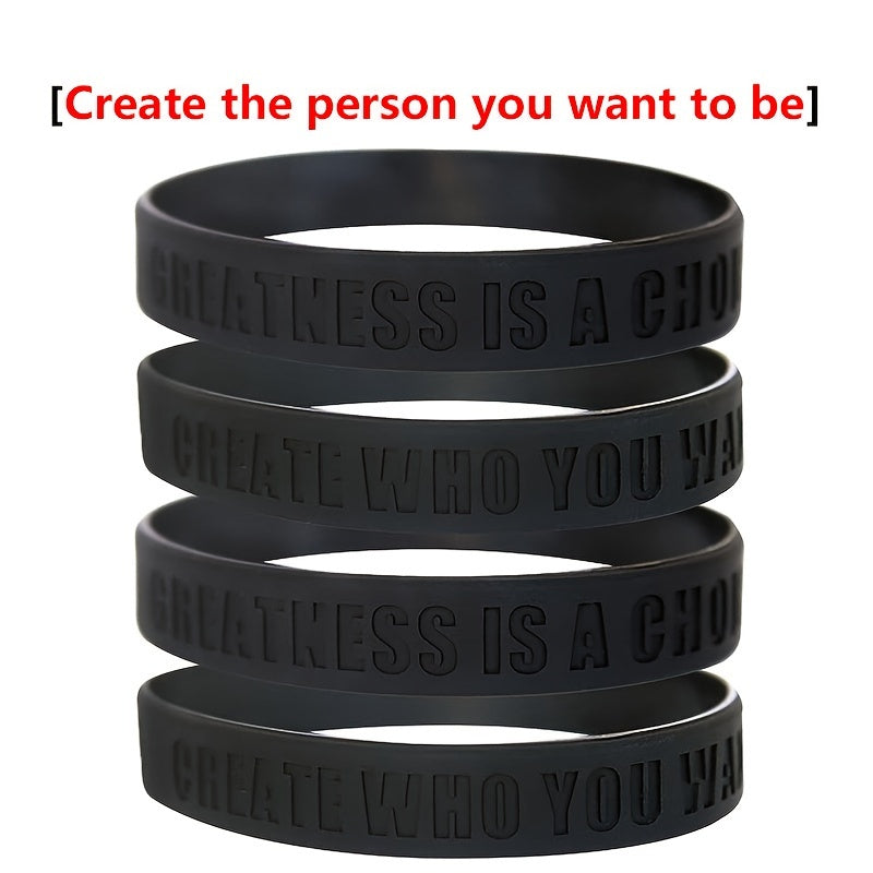 4pcs Inspirational Quote Silicone Bracelet