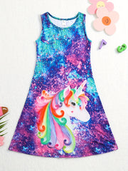 Girls 3D Print Butterfly Princess Dress