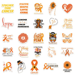 50pcs Leukemia Cancer Awareness Stickers Waterproof DIY Creative Stickers
