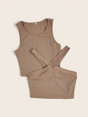 Ribbed Vest Top 2 Pack Sleeveless Summer Top