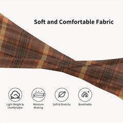 Men's Vintage Plaid Headband Soft Grip for Gym Running Casual Non Slip Hairband
