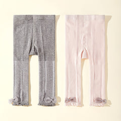 Baby Girls Bow Ruffled Pantyhose for Summer & Spring