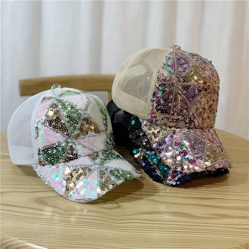 Sequins Sparkling Baseball Cap Adjustable Sunscreen Dad Hat