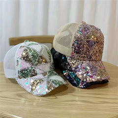 Sequins Sparkling Baseball Cap Adjustable Sunscreen Dad Hat