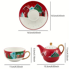 Christmas Ceramic Water Kettle Cup Set - Gift for Men Women