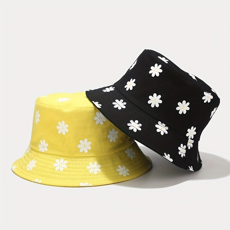 Flower Bucket Hat Double Sided Cap Tactical Hat Washed Hat
