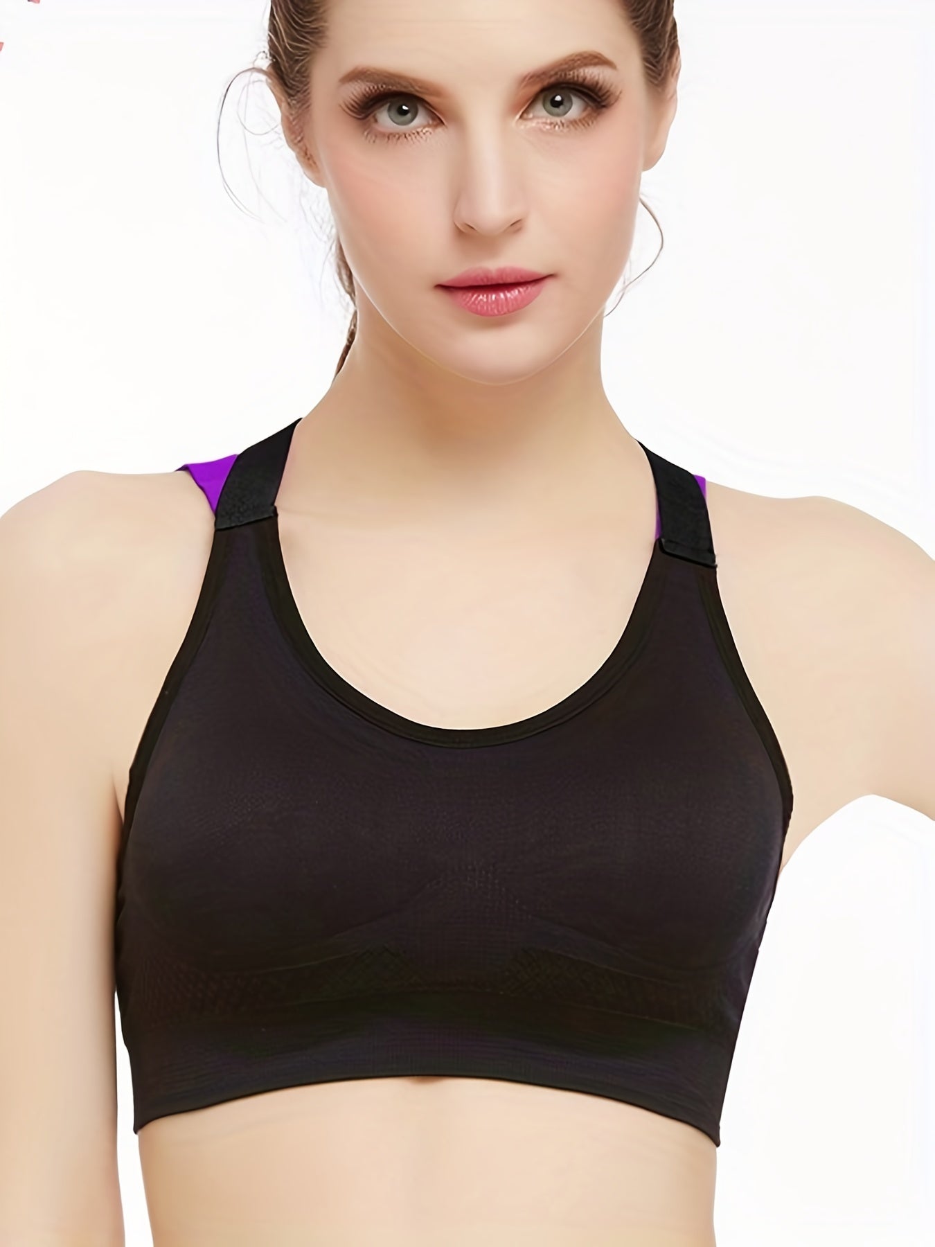 3pcs Criss Cross Sports Bras Colorblock