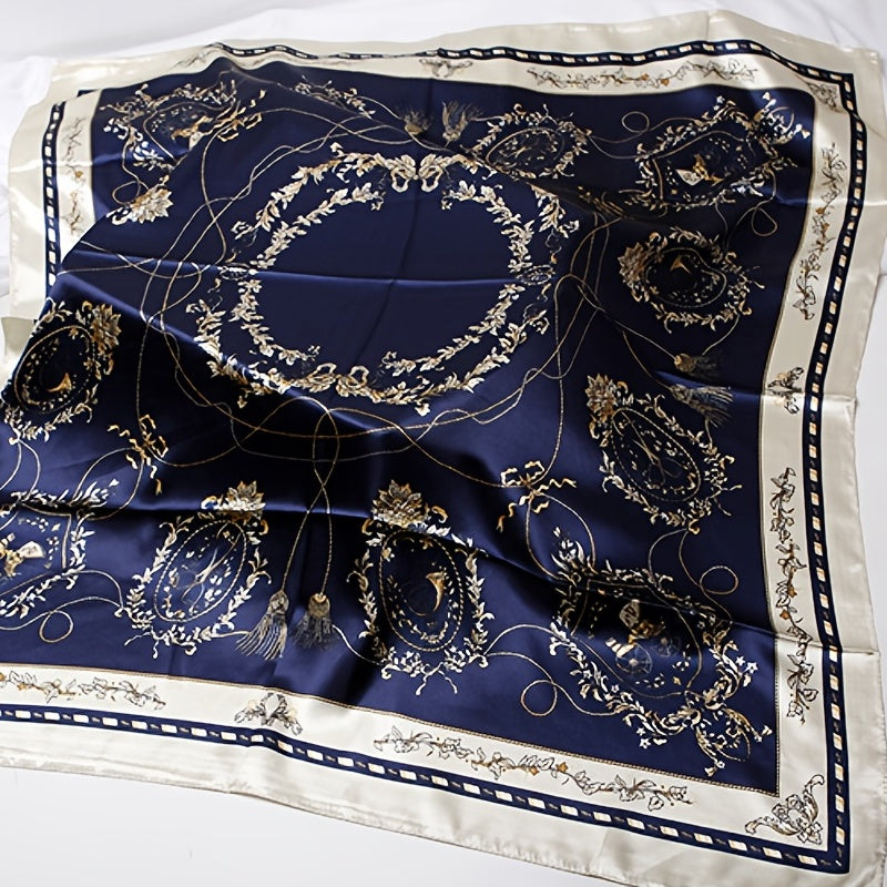 Floral Paisley Print Square Scarf Silk Neck Scarf Head Wrap Bandana
