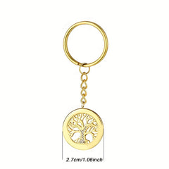 Personalized Tree Of Life Names Keychain with Birthday Stone