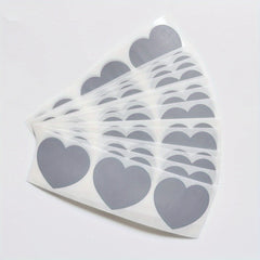 100pcs Heart Shape Scratch Off Stickers Gold Silver Gray Rose Color
