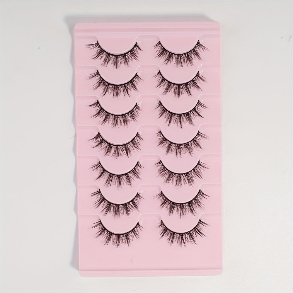 7 Pairs Manga Lashes Natural 3D Volume Wispy Anime Eyelashes Pack EYDEVRO