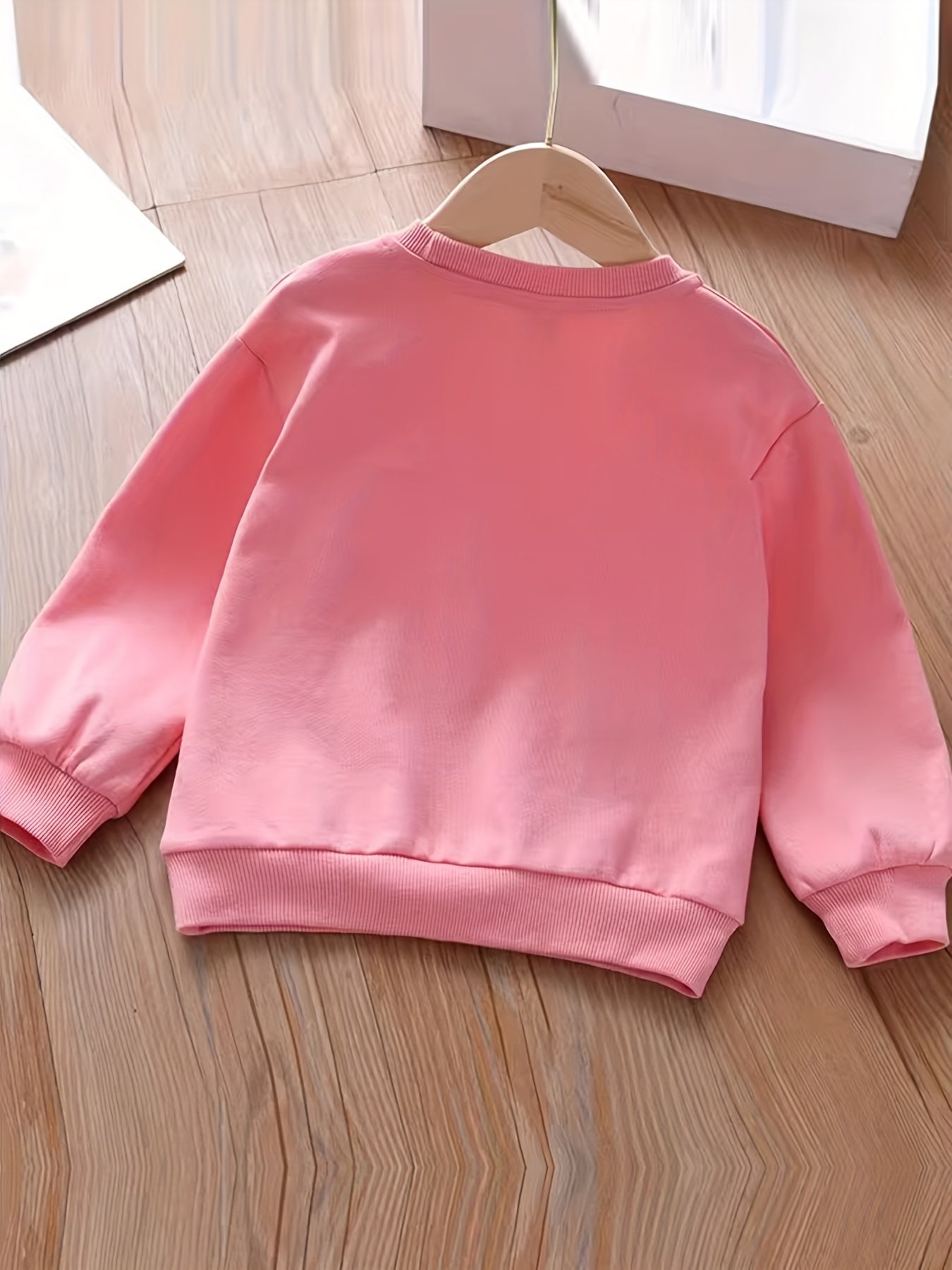 Girls' Flower & Bow Crew Neck Pullovers Soft Comfy Sweatshirt Tops