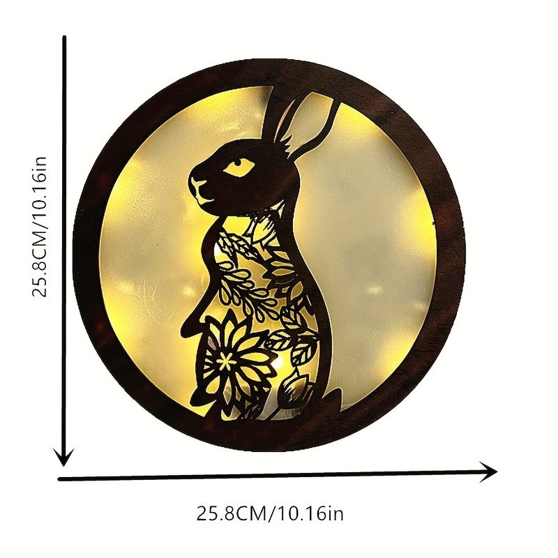 Children's Room Decoration Wall Clock LED Light Retro Wooden Sign
