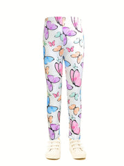 Girls Fairy Graphic Stretch Athletic Leggings High Waist Yoga Pants