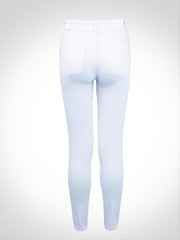 Mid Rise Stretchy Ripped Cropped Skinny Jeans Women's Denim