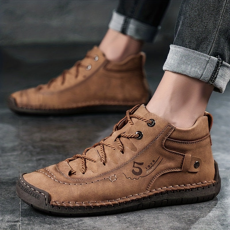 Men's Stitching Casual Shoes Outdoor Ankle Boots Walking Sneakers