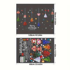Christmas Tree Stickers Ornaments Cartoon Animal Transparent Wall Stickers
