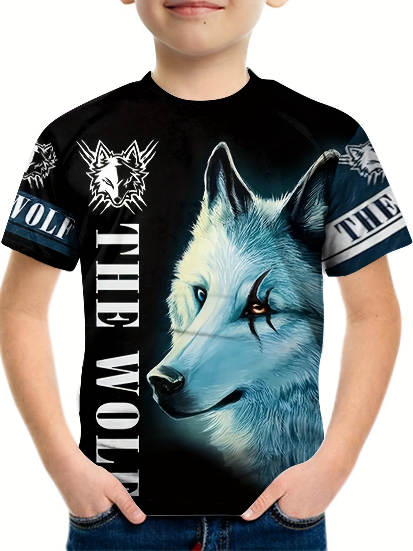 Boy's Wolf Graphic T-shirt Breathable 3D Print Loose Tee