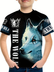 Boy's Wolf Graphic T-shirt Breathable 3D Print Loose Tee