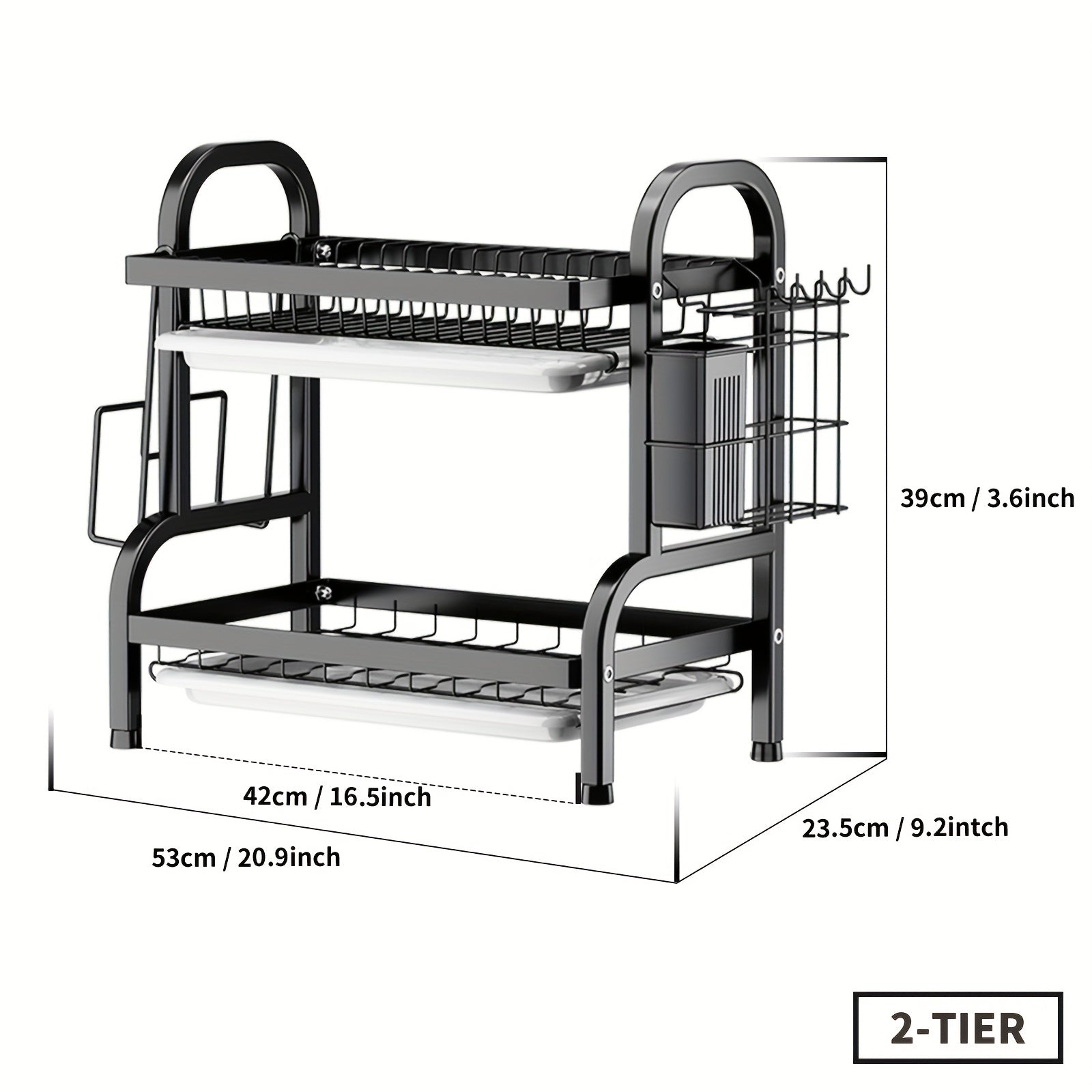 3 Tier Dish Drying Rack with Cutlery Holder