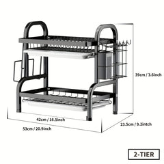 3 Tier Dish Drying Rack with Cutlery Holder