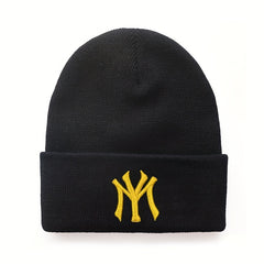 3D Embroidery Cold Hat Hip Hop Warm Knitted Hat for Men