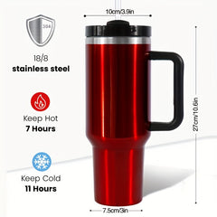 40oz Stainless Steel Sports Water Bottles with Straws and Lids