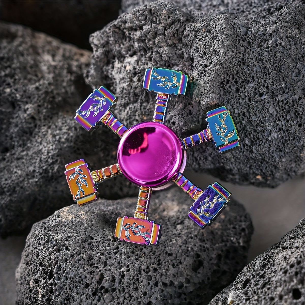 Colorful Thor's Hammer Finger Spinner Metal Fingertip Spinner