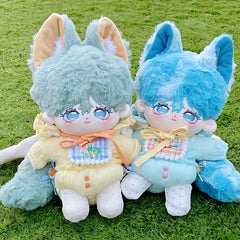 Plush Doll with Big Ears & Tail, Green, Optional Skeleton, Weak Magnet