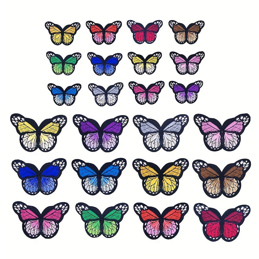 12pcs Butterfly Iron On Patches for Clothes Repair and Decor