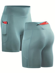 Men's Quick Dry Sports Shorts With Pockets High Stretch Compression Pants
