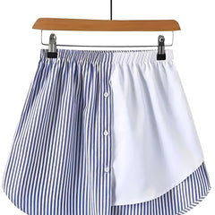 Stripe Print Asymmetrical Skirt Colorblock Casual Skirt