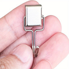 10pcs Magnetic Hooks 14lbs Strong Magnets With Hooks For Hanging - Silver