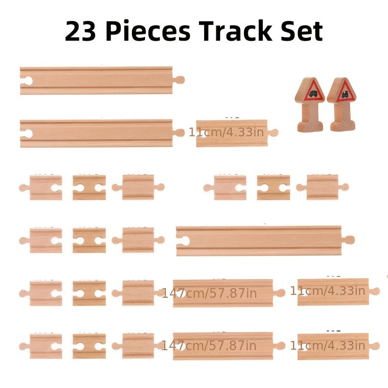 Wooden Race Car Track Set for Kids
