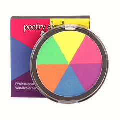 6 Colors Fluorescent Face Body Paint Round Box Water Soluble Body Paint