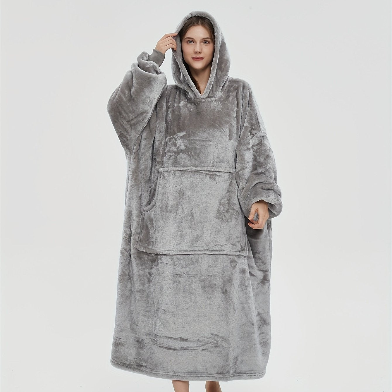 Cozy Hooded Night Robe with Pockets