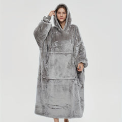 Cozy Hooded Night Robe with Pockets