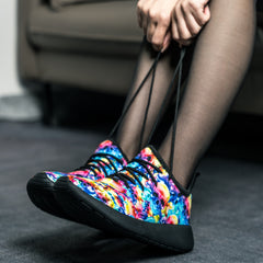 Colorful Tie Dye Halloween Skull Sneakers Lightweight Sport Shoes